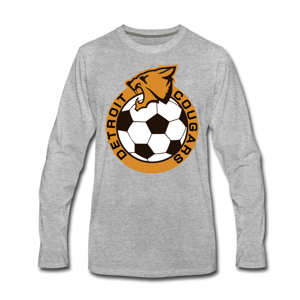 Detroit Cougars Long Sleeve T-Shirt - heather gray