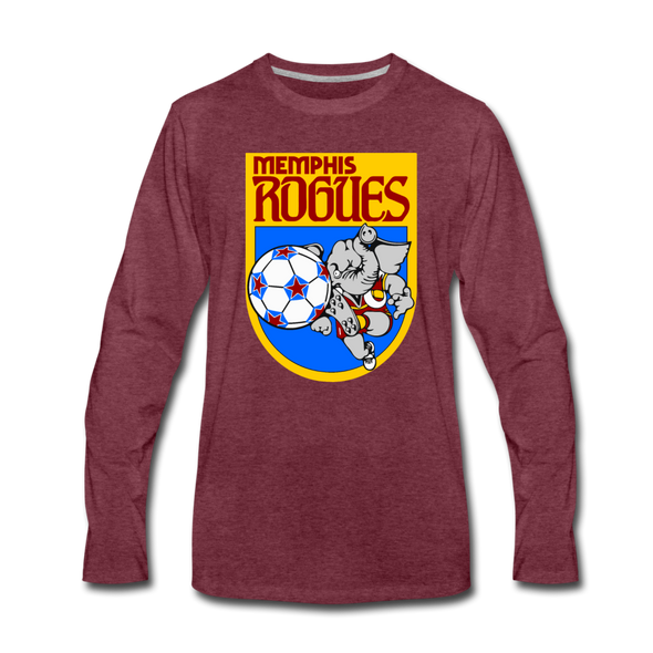 Memphis Rogues Long Sleeve T-Shirt - heather burgundy