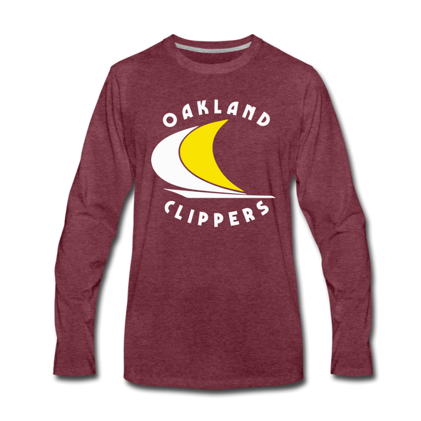 Oakland Clippers Long Sleeve T-Shirt - heather burgundy