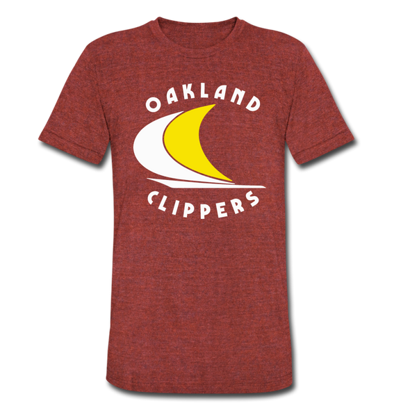 Oakland Clippers T-Shirt (Tri-Blend Super Light) - heather cranberry