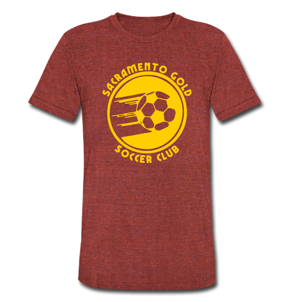 Sacramento Gold T-Shirt (Tri-Blend Super Light) - heather cranberry