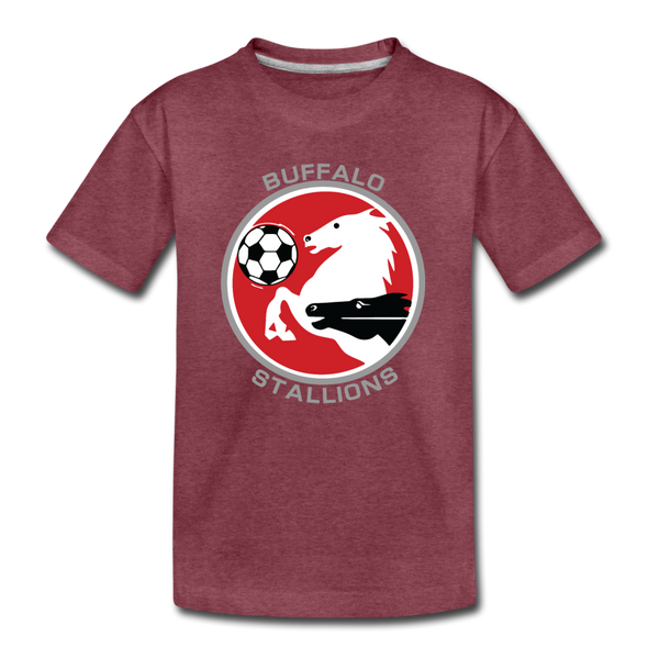 Buffalo Stallions T-Shirt (Youth) - heather burgundy