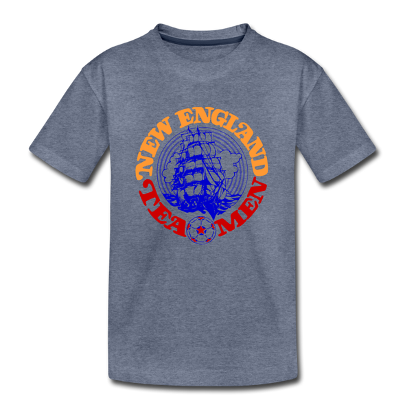 New England Tea Men T-Shirt (Youth) - heather blue
