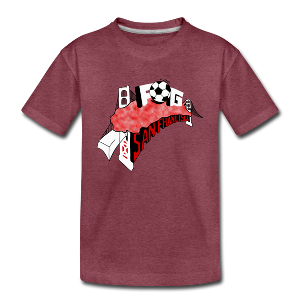 San Francisco Fog T-Shirt (Youth) - heather burgundy