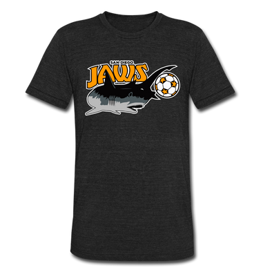 San Diego Jaws T-Shirt (Tri-Blend Super Light) - heather black